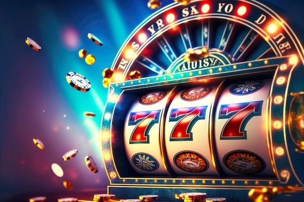Mesin permainan slot online dengan tampilan warna-warni di layar